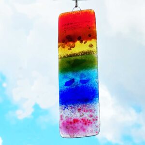 Rainbow suncatcher fused glass