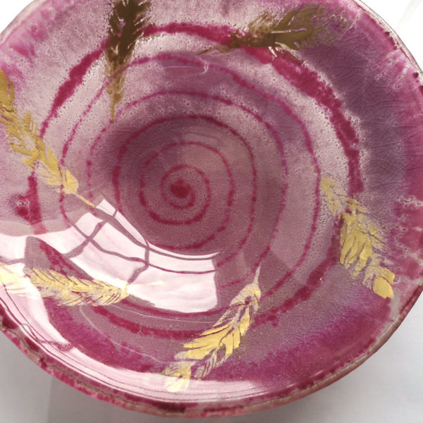 Pink feather bowl