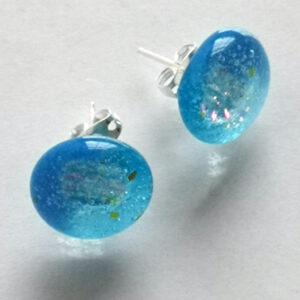 iridescent blue sea earrings post 1