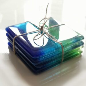 Drinks coasters recycled glass