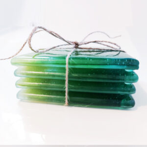 Green drinks coasters, set of 4